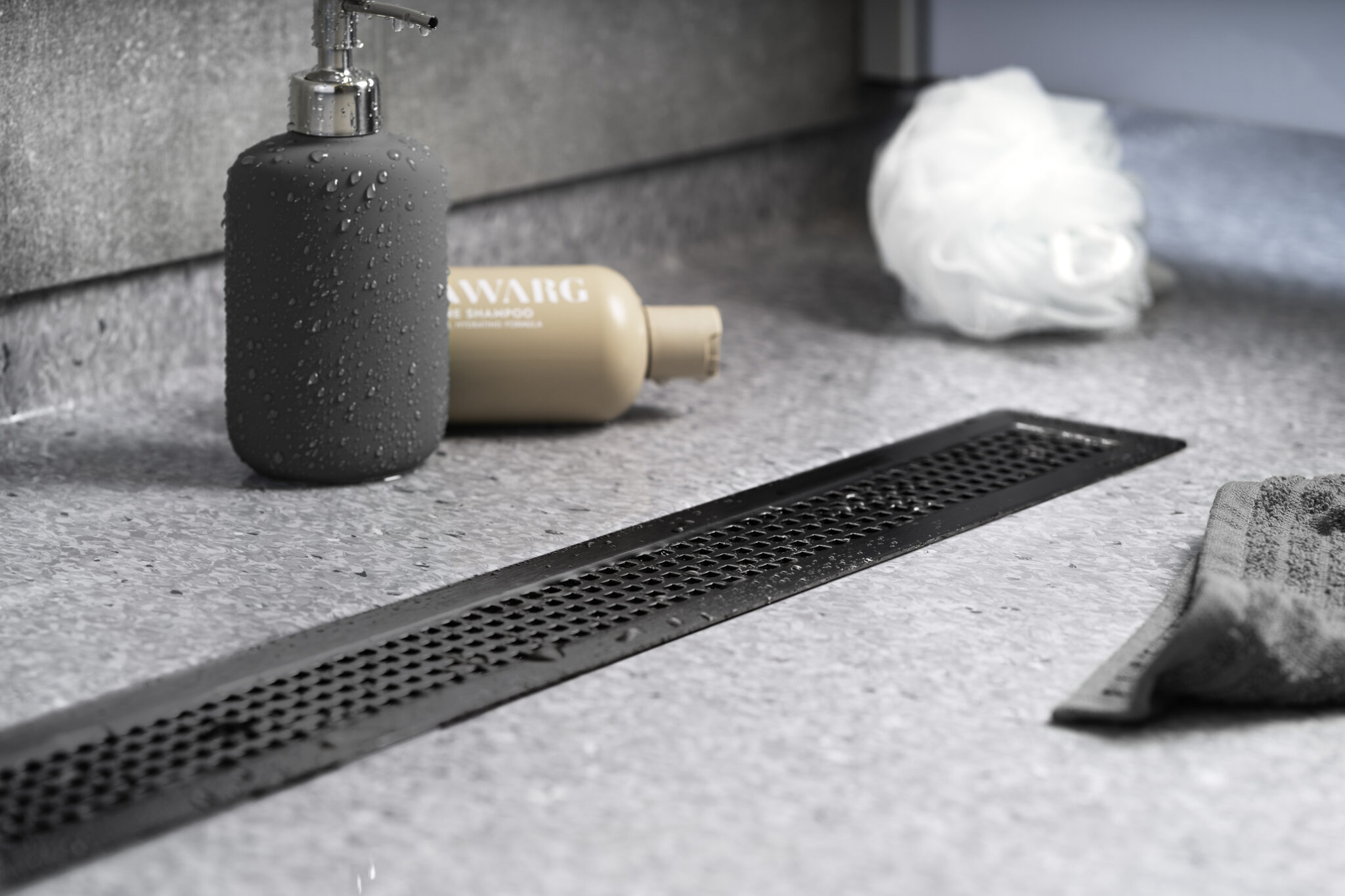 Contemporary level-access wetroom with Purus linear drainage