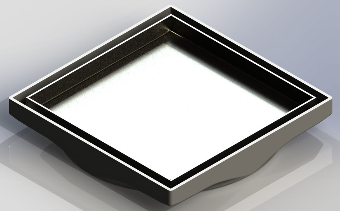 52728 Tile adapter frame with stainless steel Tile Insert grate